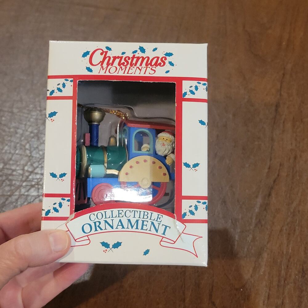 Vintage Westmar Christmas Moments Santa Driving Train Steam Locomotive Ornament